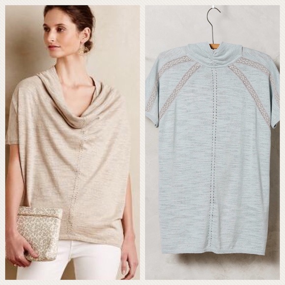 Anthropologie Tops - [Anthropologie] Cowl Neck Celice Metallic Pullover